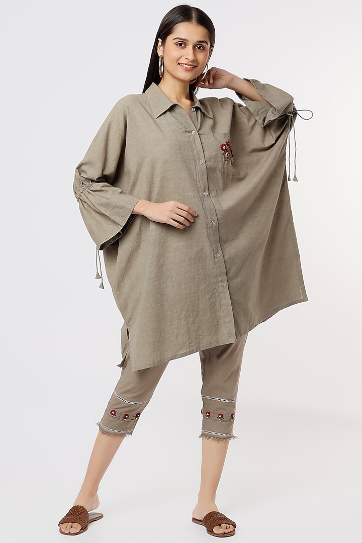 Military Green Cotton Pant Set by House of THL