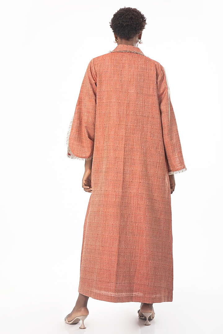 Aragon Orange Cotton Hessian Jacket Vacation Dress by House of THL at Pernia's Pop Up Shop