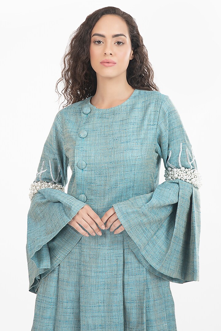 delphinium blue dress DELPHINIUM linen sundress main image 1