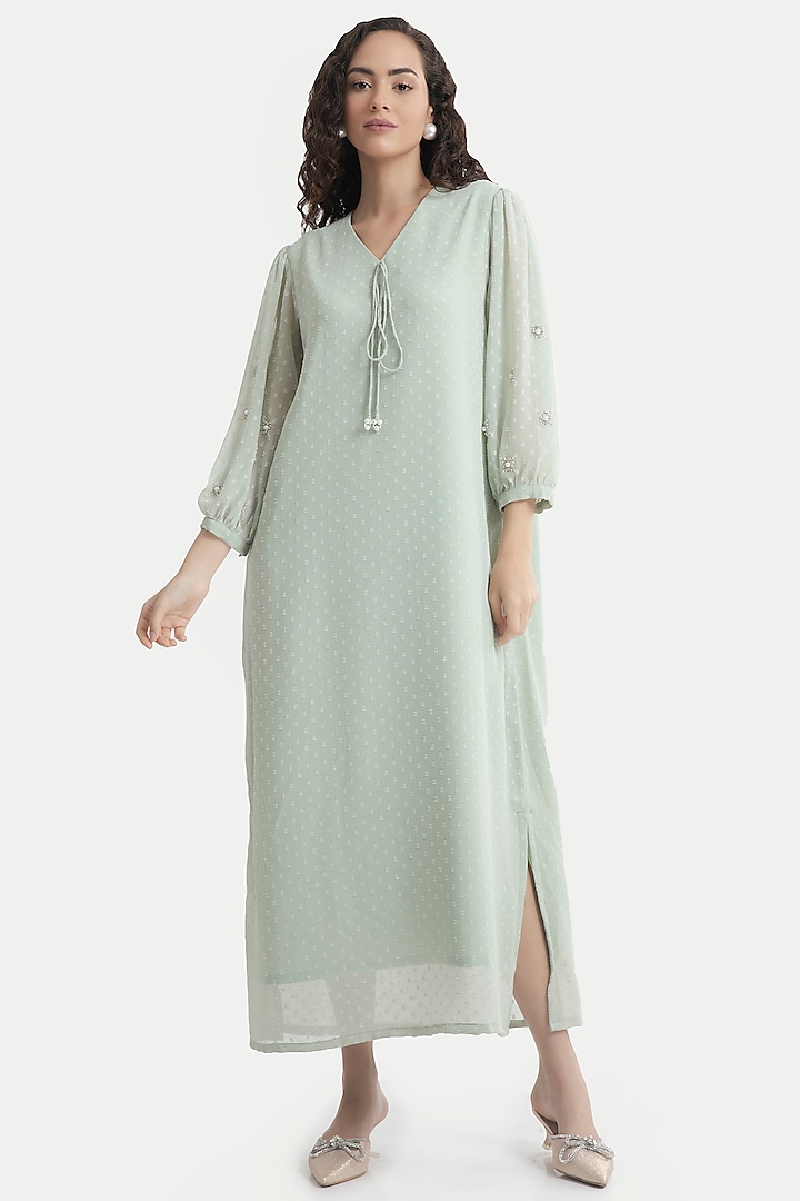 Celadon Green Chiffon Dress by House of THL at Pernia's Pop Up Shop