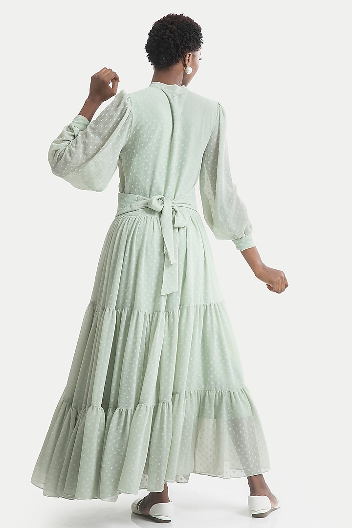 Celadon Green Embroidered Maxi Vacation Dress by House of THL at Pernia's Pop Up Shop