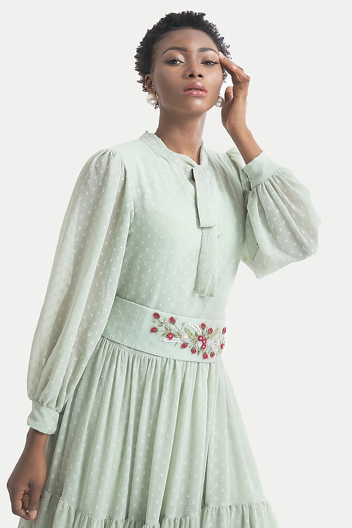 Celadon Green Embroidered Maxi Dress by House of THL at Pernia's Pop Up  Shop 2026