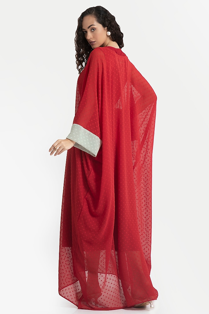 Haute Red Embroidered Kaftan Dress by House of THL at Pernia's Pop Up Shop