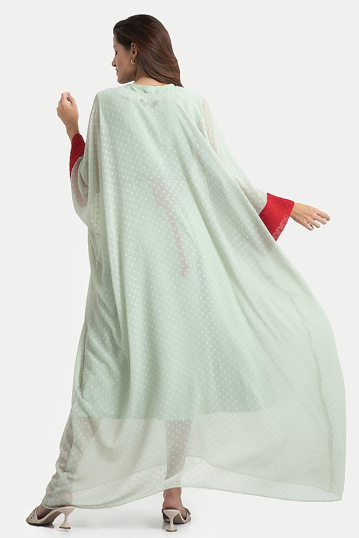 Celadon Green Chiffon Kaftan Dress by House of THL at Pernia's Pop Up Shop