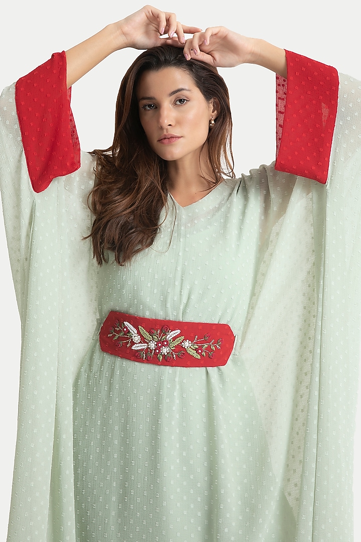 Celadon Green Chiffon Kaftan Dress by House of THL at Pernia's Pop Up Shop