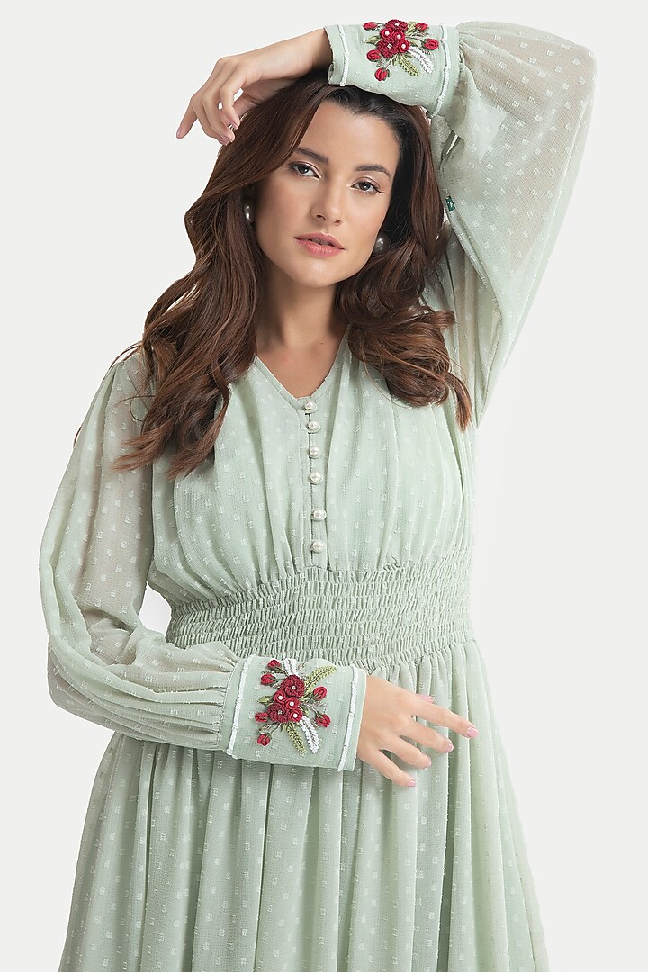 Celadon Green Chiffon Maxi Vacation Dress by House of THL at Pernia's Pop Up Shop