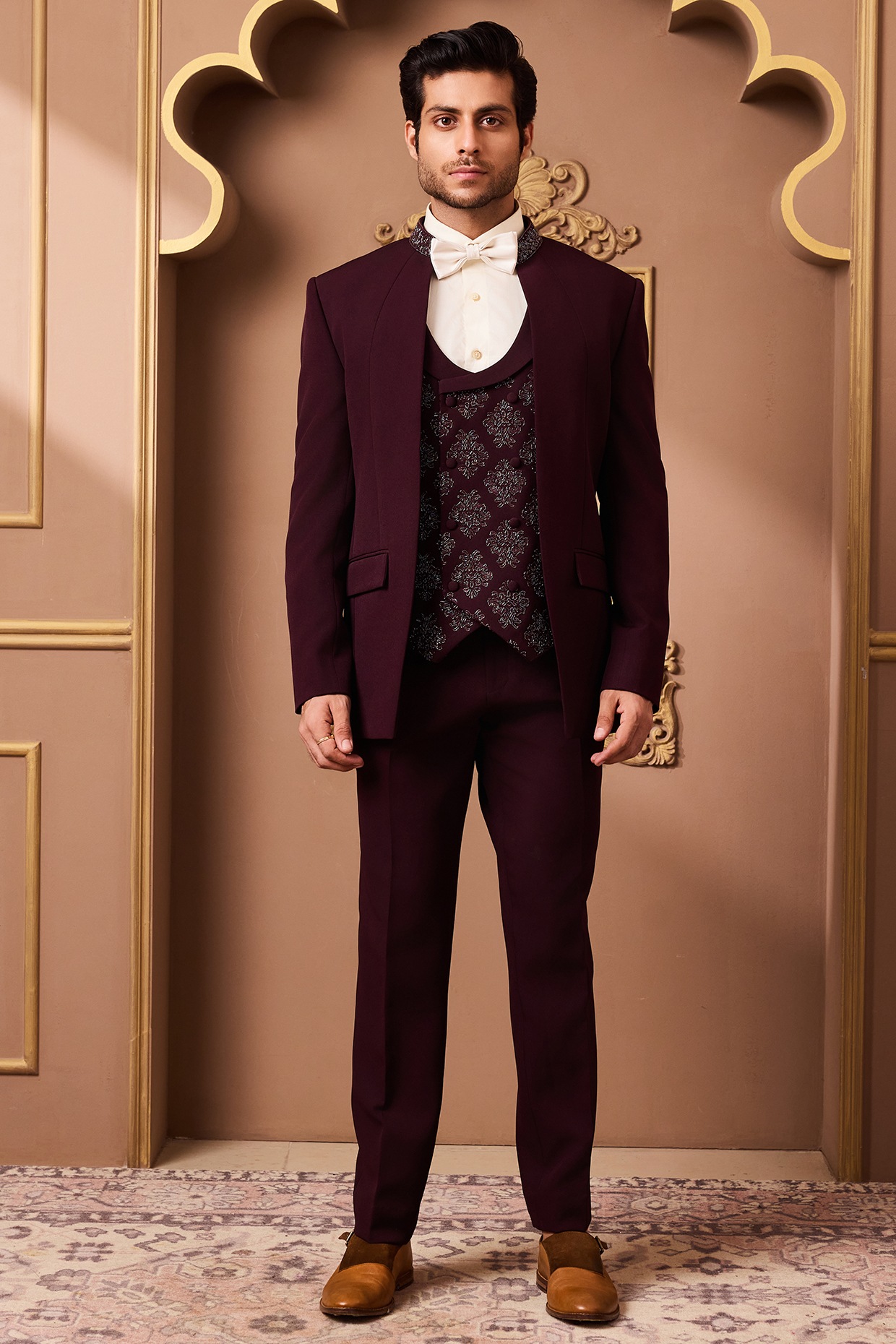 double breasted suit burgundy