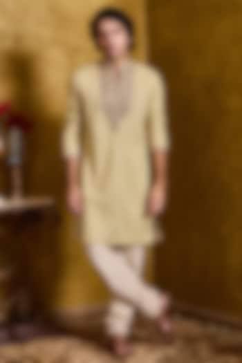 Mint Green Chanderi Dori Embroidered Kurta Set by Histori at Pernia's Pop Up Shop