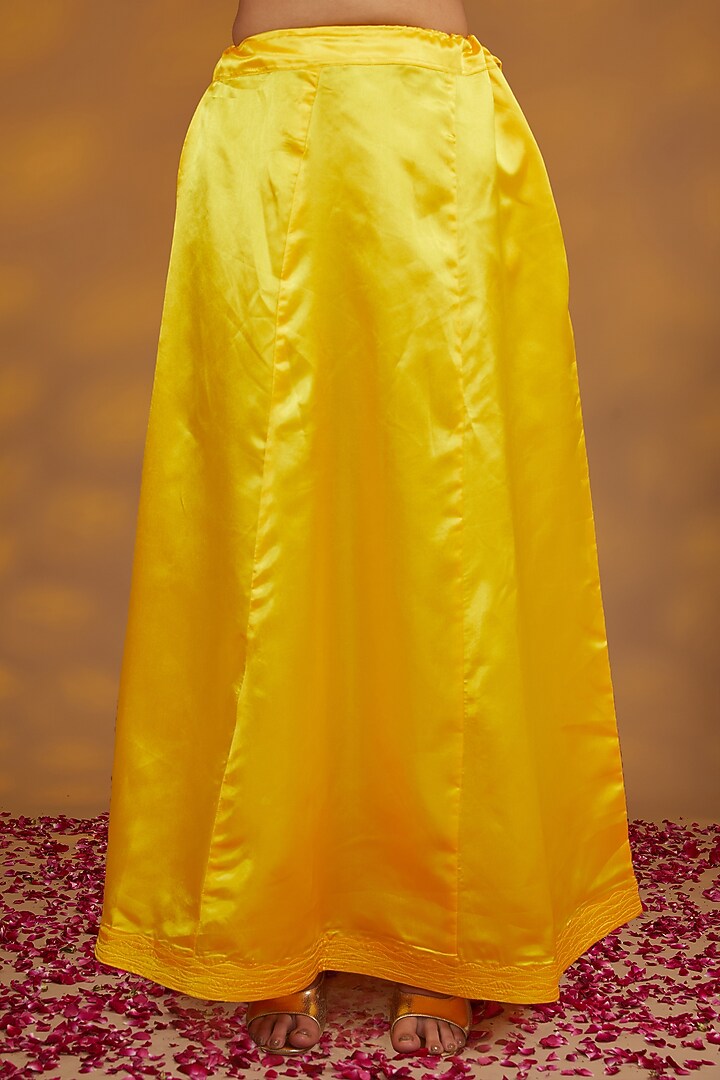 Yellow Silk Tissue Organza Hand Embroidered Wedding Saree Set by House of Supriya at Pernia's Pop Up Shop