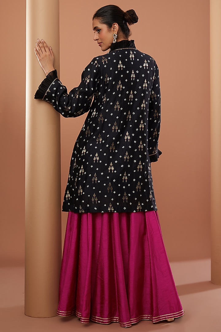 Pink Georgette Machine Embroidered Party Wear Sharara Set by House of Supriya at Pernia's Pop Up Shop