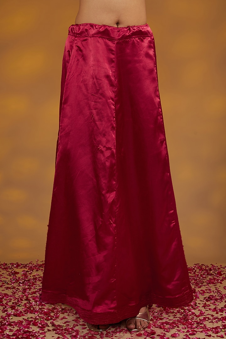Maroon Organza Hand Embroidered Wedding Saree Set by House of Supriya at Pernia's Pop Up Shop