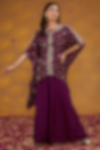 Pink Bandhej Chanderi Machine Embroidered Co-Ord Set by House of Supriya at Pernia's Pop Up Shop