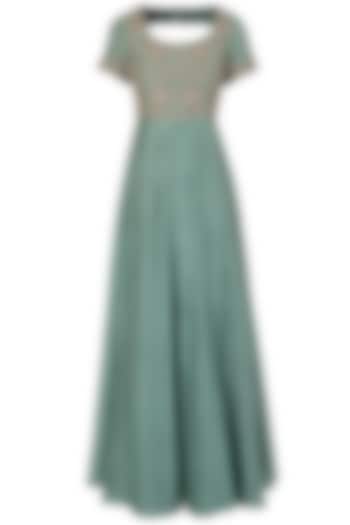 Sea Green Embroidered Anarkali Set by Himani And Anjali Shah