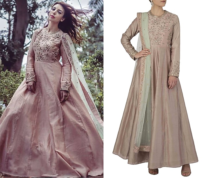 Muave embroidered anarkali set available only at Pernia's Pop Up Shop.