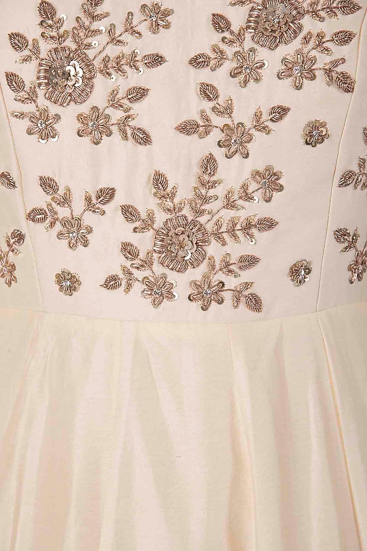 Lemon yellow embroidered anarkali set available only at Pernia's Pop Up Shop.