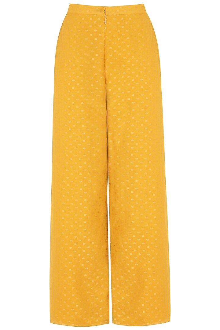 Mustard embroidered anarkali with pants available only at Pernia's Pop Up Shop.