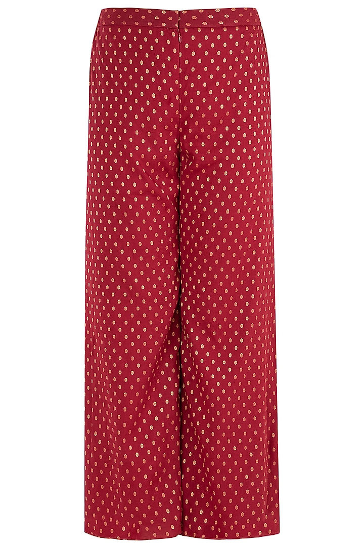 Red embroidered anarkali with pants available only at Pernia's Pop Up Shop.