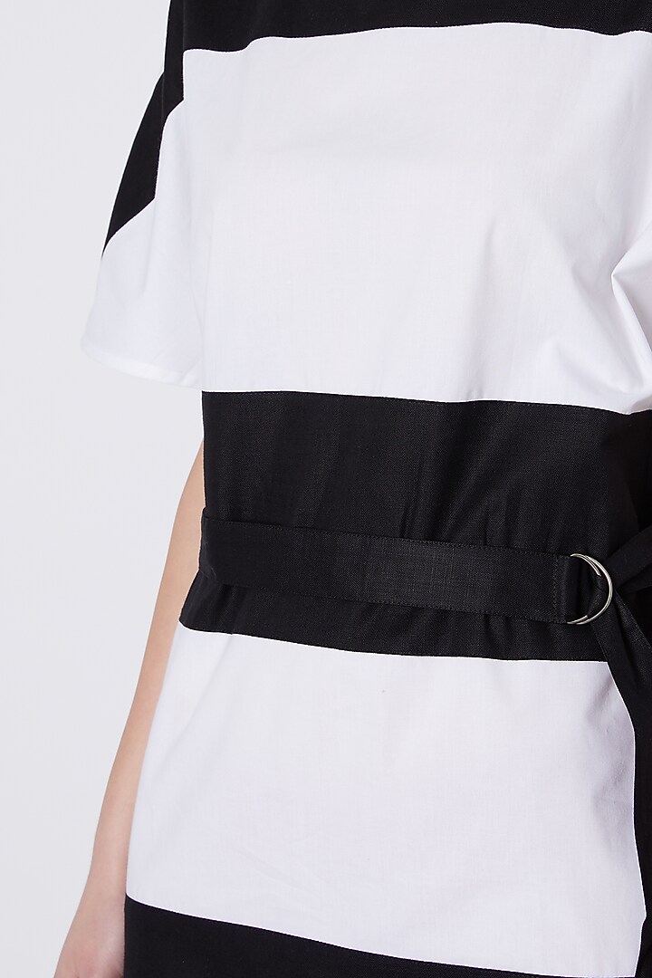 White Monochrome Shift Summer Dress by House of Sohn at Pernia's Pop Up Shop