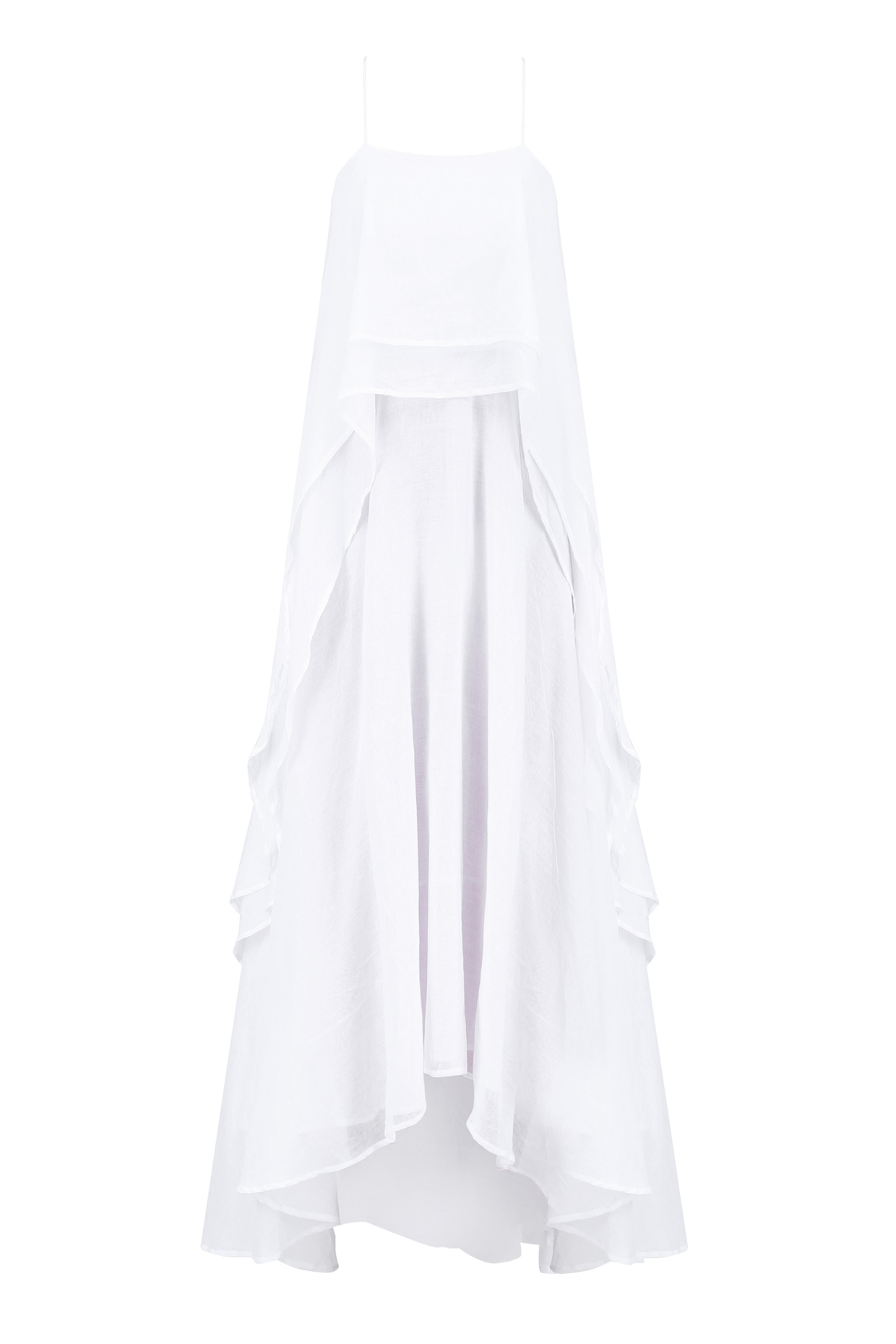 White Layered Long Strappy Dress by House of Sohn