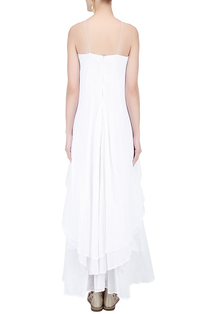 White layered long strappy dress available only at Pernia's Pop Up Shop.