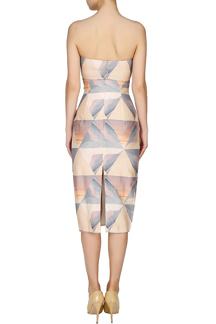 Grey mixed media print dawn triangle bralet available only at Pernia's Pop Up Shop.