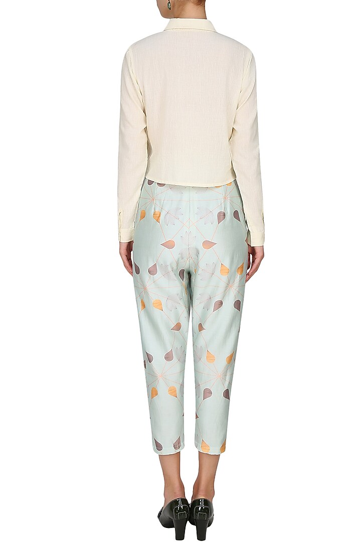 Icy blue arctic waterlet panel pants available only at Pernia's Pop Up Shop.