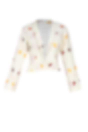 Cream front open droplet blazer by House of Sohn