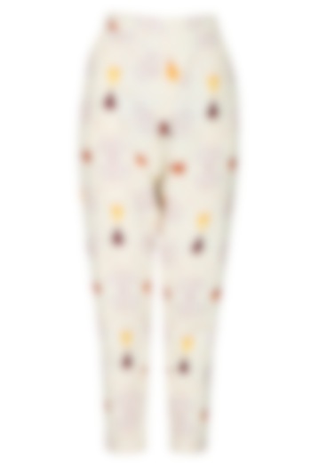 Cream multcoloured droplet pants by House of Sohn