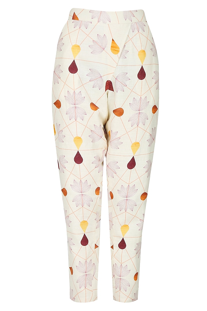 Cream multcoloured droplet pants by House of Sohn
