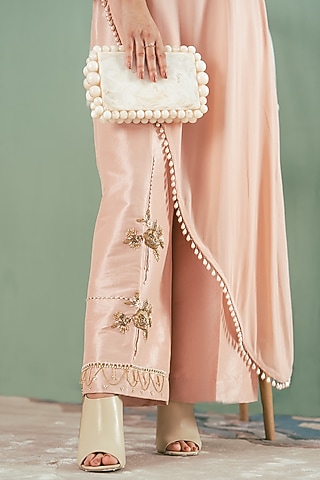 White Resin Embellished Sling Bag by HANDLE THOSE BAGS