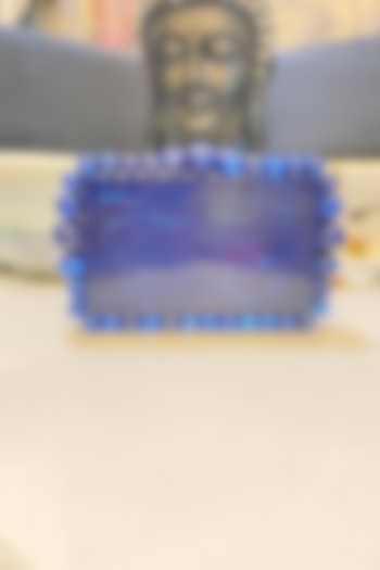 Blue Resin Embellished Sling Bag by HANDLE THOSE BAGS at Pernia's Pop Up Shop