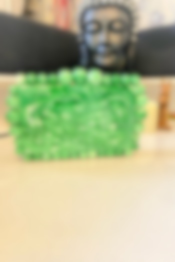 Green Resin Embellished Sling Bag by HANDLE THOSE BAGS at Pernia's Pop Up Shop