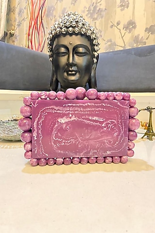 Pink Resin Embellished Sling Bag by HANDLE THOSE BAGS