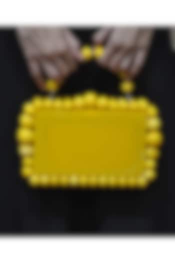 Yellow Resin Embellished Sling Bag by HANDLE THOSE BAGS at Pernia's Pop Up Shop