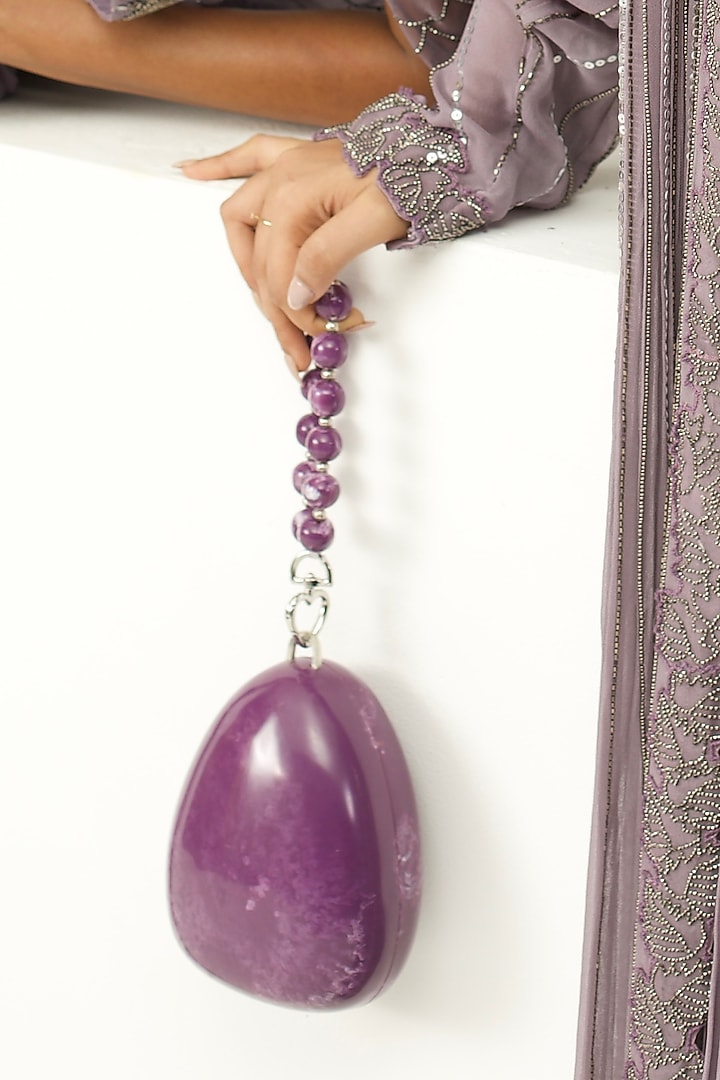 Purple Resin Clutch Bag by HANDLE THOSE BAGS at Pernia's Pop Up Shop