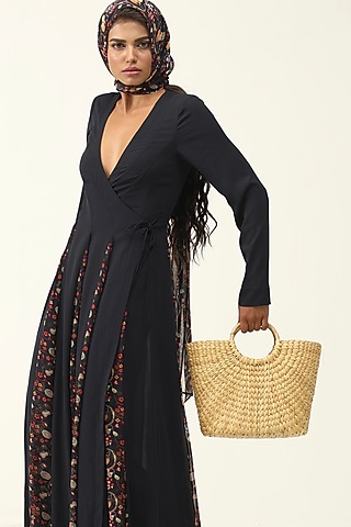 Beige Kauna Grass Handbag by HANDLE THOSE BAGS