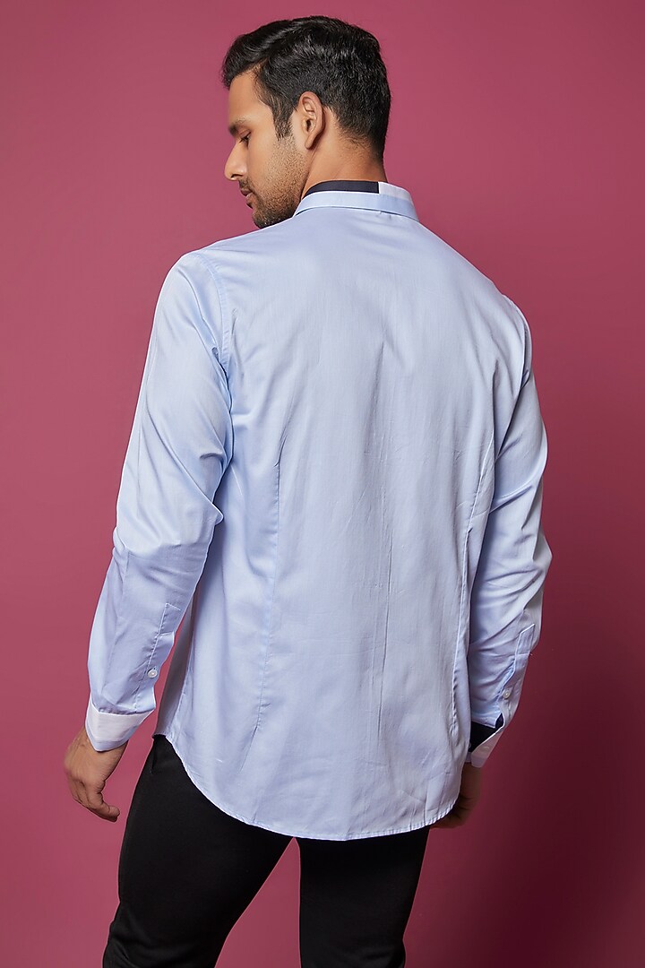 Sky Blue Cotton Party Wear Shirt by H2O at Pernia's Pop Up Shop