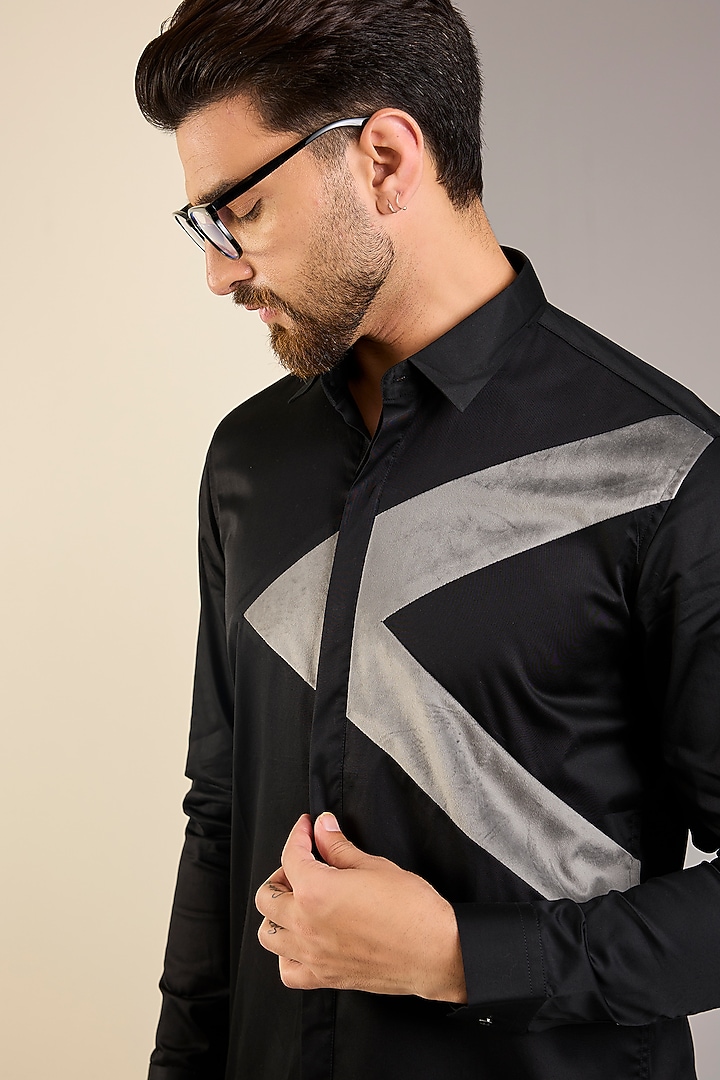 Black Cotton Shirt by H2O at Pernia's Pop Up Shop