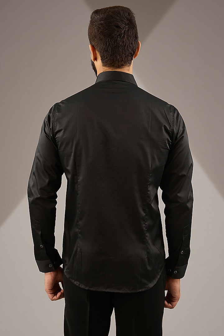 Black Cotton Party Wear Shirt by H2O at Pernia's Pop Up Shop