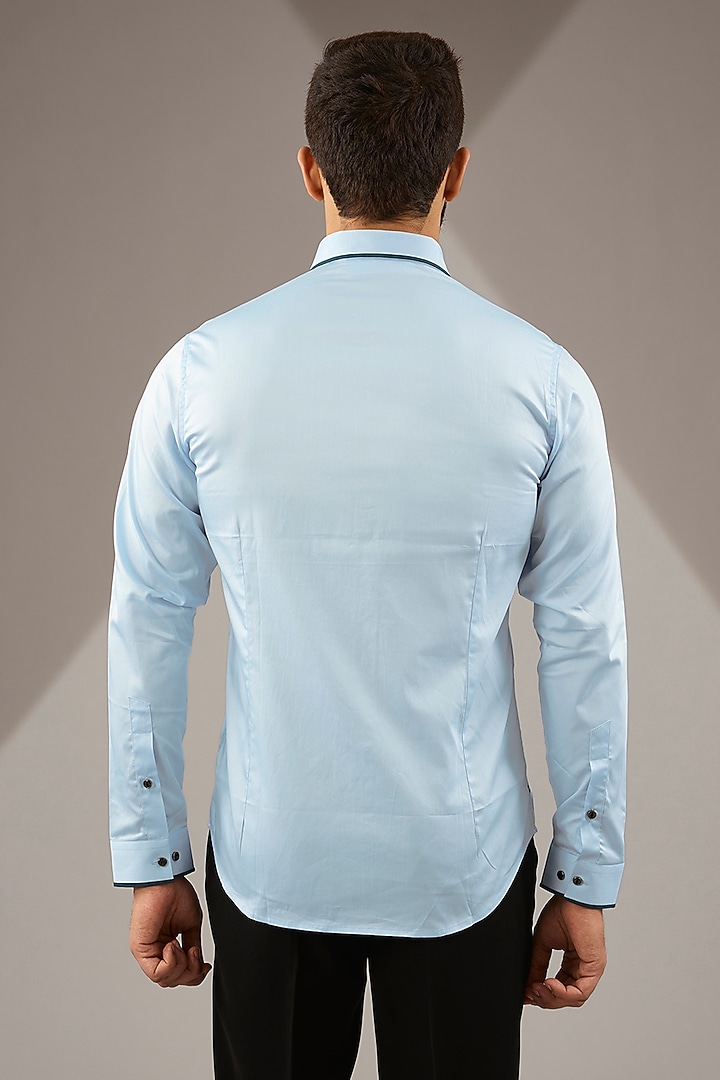 Light Blue Cotton Party Wear Shirt by H2O at Pernia's Pop Up Shop