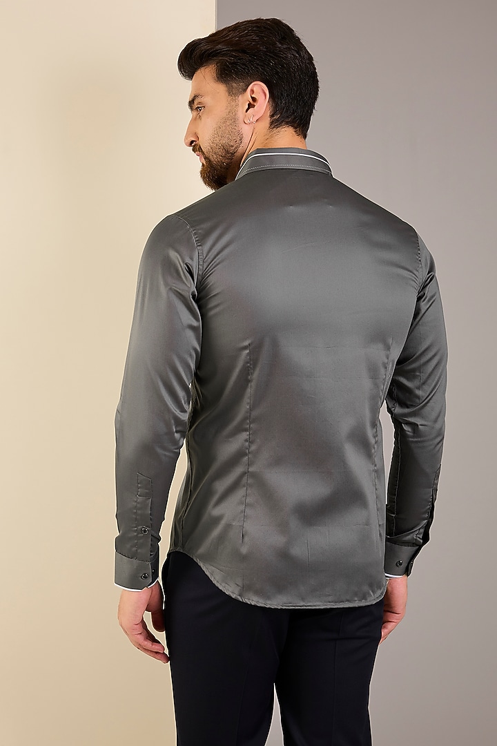 Grey Cotton Shirt by H2O at Pernia's Pop Up Shop
