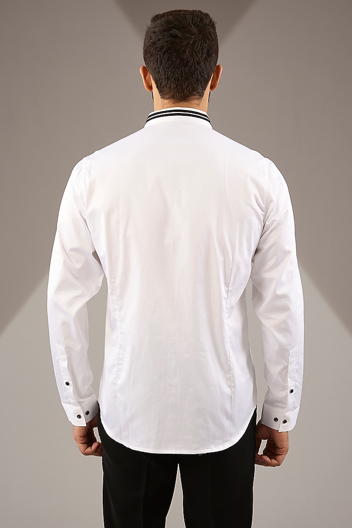 White Cotton Party Wear Shirt by H2O at Pernia's Pop Up Shop