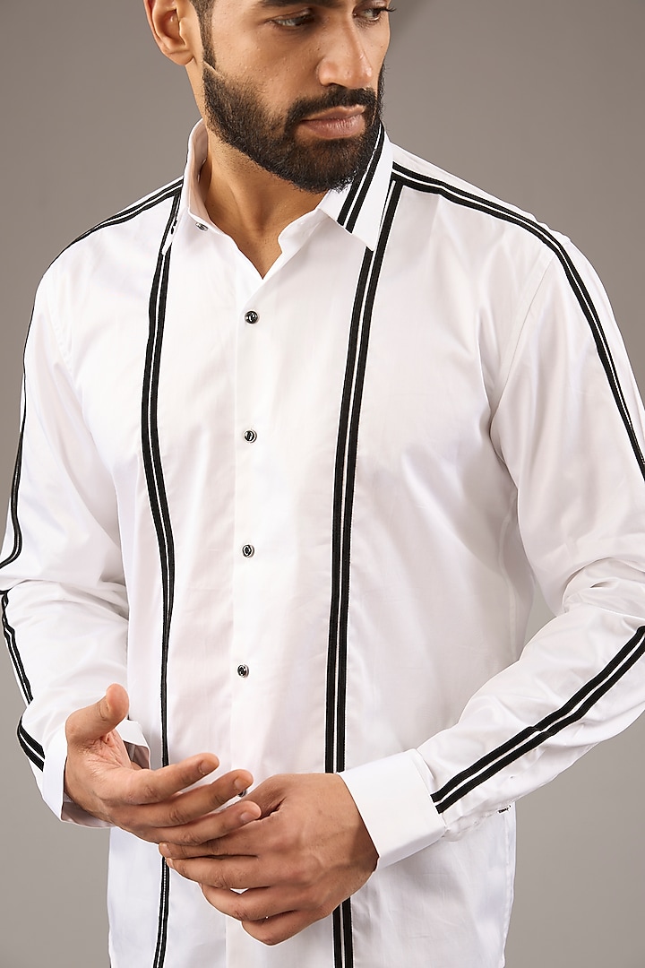 White Cotton Party Wear Shirt by H2O at Pernia's Pop Up Shop