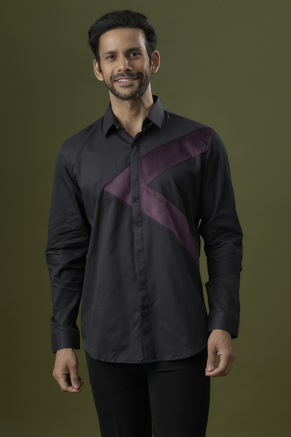 Navy Blue Cotton Shirt by H2O
