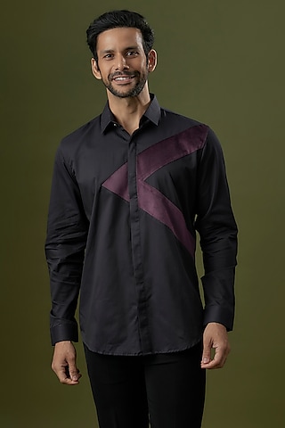 Navy Blue Cotton Shirt by H2O