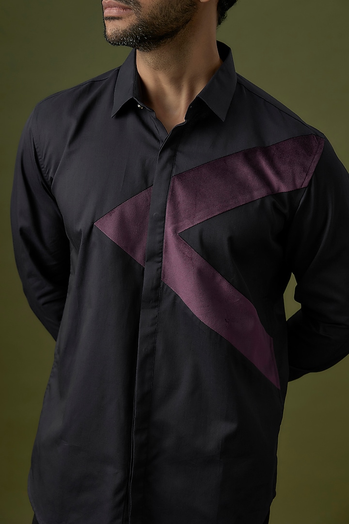 Navy Blue Cotton Party Wear Shirt by H2O at Pernia's Pop Up Shop