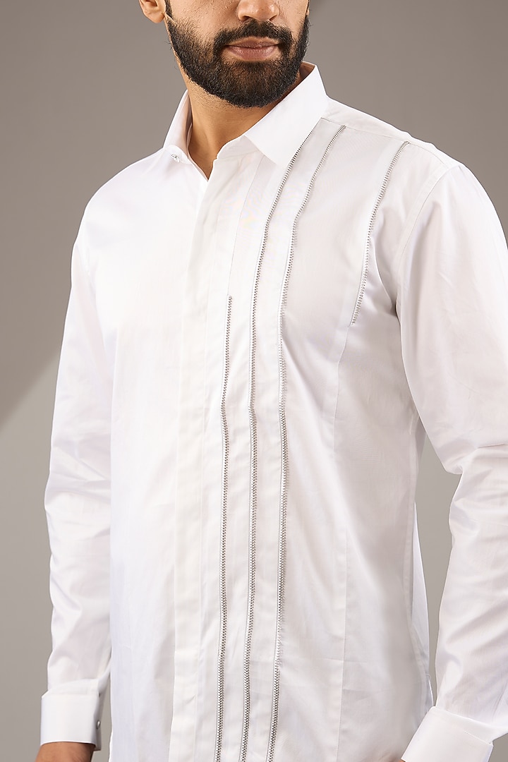 White Cotton Party Wear Shirt by H2O at Pernia's Pop Up Shop