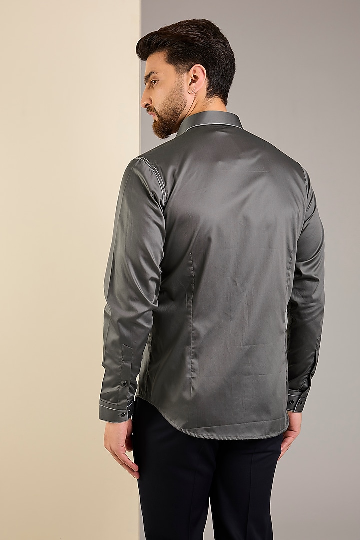 Grey Cotton Shirt by H2O at Pernia's Pop Up Shop