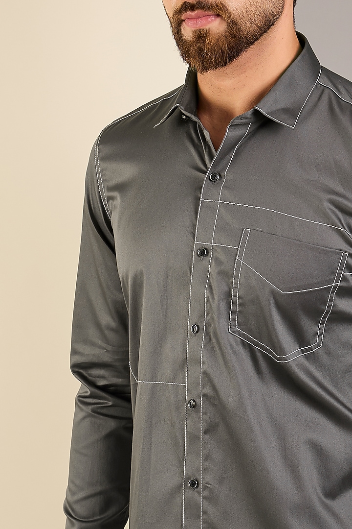 Grey Cotton Shirt by H2O at Pernia's Pop Up Shop