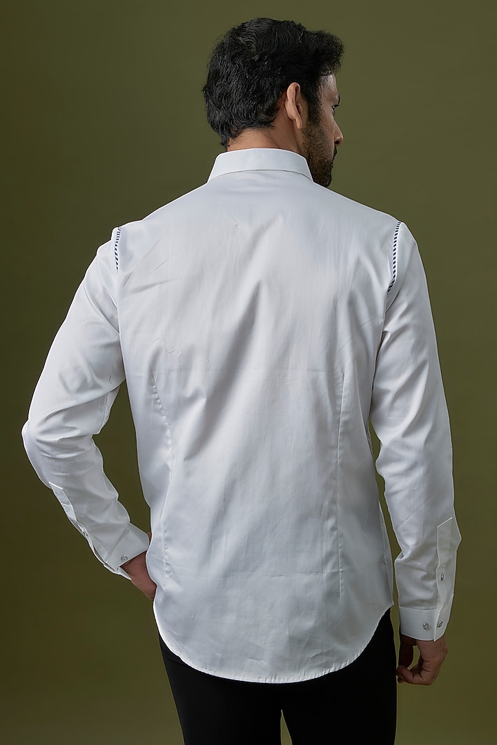 White Cotton Party Wear Shirt by H2O at Pernia's Pop Up Shop